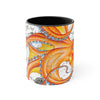 Orange Red Octopus Vintage Map Art Accent Coffee Mug 11Oz Black /