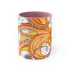 Orange Red Octopus Vintage Map Art Accent Coffee Mug 11Oz Pink /