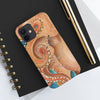 Orange Red Pacific Octopus Tentacles Watercolor Art Case Mate Tough Phone Cases