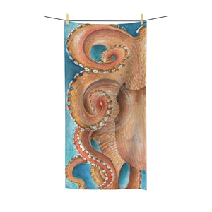 Orange Red Pacific Octopus Tentacles Watercolor Art Ii Polycotton Towel 30 × 60 Home Decor