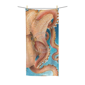 Orange Red Pacific Octopus Tentacles Watercolor Art Polycotton Towel 30 × 60 Home Decor