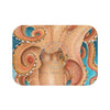 Orange Red Pacific Octopus Tentacles Watercolor Bath Mat 24 × 17 Home Decor