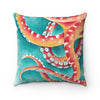 Orange Red Teal Tentacles Square Pillow 14 X Home Decor