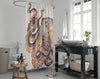 Orange Tangerine Octopus Tentacles Shower Curtain Home Decor