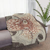 Orange Taupe Octopus Tentacles Beige Vintage Map Nautical Marine Art Tan Sherpa Blanket 60 × 50 Home