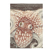 Orange Taupe Octopus Vintage Map Ink Art Velveteen Plush Blanket 30 × 40 All Over Prints