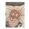 Orange Taupe Octopus Vintage Map Ink Art Velveteen Plush Blanket 60 × 80 All Over Prints