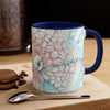 Orange Teal Octopus Vintage Map On White Art Accent Coffee Mug 11Oz