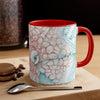 Orange Teal Octopus Vintage Map On White Art Accent Coffee Mug 11Oz