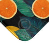 Oranges And Lemons Black Bath Mat Home Decor