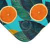 Oranges And Lemons Blue Bath Mat Home Decor