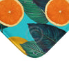 Oranges And Lemons Blue Bath Mat Home Decor