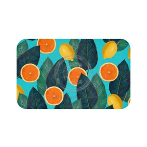 Oranges And Lemons Blue Bath Mat Large 34X21 Home Decor