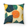 Oranges And Lemons Exotic Beige Ii Chic Square Pillow 14X14 Home Decor