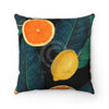 Oranges And Lemons Exotic Black Ii Chic Square Pillow Home Decor