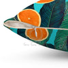Oranges And Lemons Exotic Blue Chic Square Pillow Home Decor