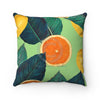 Oranges And Lemons Exotic Green Ii Chic Square Pillow 14X14 Home Decor