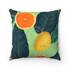 Oranges And Lemons Exotic Green Ii Chic Square Pillow Home Decor