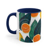 Oranges And Lemons On White Pattern Art Accent Coffee Mug 11Oz