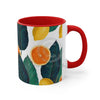 Oranges And Lemons On White Pattern Art Accent Coffee Mug 11Oz