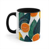 Oranges And Lemons On White Pattern Art Accent Coffee Mug 11Oz Black /
