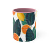 Oranges And Lemons On White Pattern Art Accent Coffee Mug 11Oz Pink /