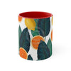 Oranges And Lemons On White Pattern Art Accent Coffee Mug 11Oz Red /