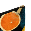 Oranges And Lemons Pattern Black Accessory Pouch Bags