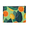 Oranges And Lemons Pattern Green Accessory Pouch Large / Black Bags