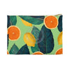 Oranges And Lemons Pattern Green Accessory Pouch Small / White Bags