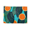 Oranges And Lemons Pattern Teal Accessory Pouch Bags