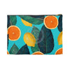 Oranges And Lemons Pattern Teal Accessory Pouch Large / Black Bags