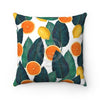 Oranges And Lemons White Chic Square Pillow 14X14 Home Decor