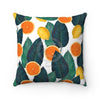 Oranges And Lemons White Chic Square Pillow Home Decor