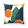 Oranges And Lemons White Ii Chic Square Pillow 14X14 Home Decor