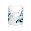 Orca And The Boat Watercolor Ink Art Mug 11Oz