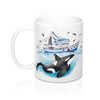 Orca And The Boat Watercolor Ink Art Mug 11Oz