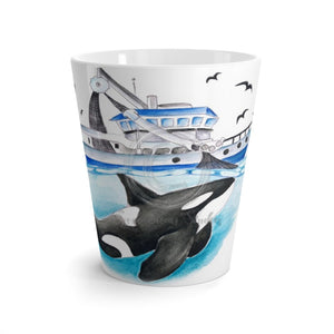 Orca And The Boat Watercolor Latte Mug 12Oz Mug