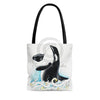 Orca Breaching Doodle Ink Tote Bag Large Bags