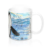 Orca Breaching Map Watercolor Ink Art Mug 11Oz