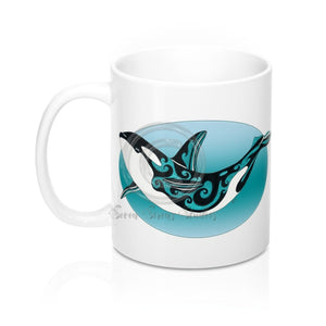 Orca Dance Tribal Ink Art Mug 11Oz