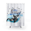 Orca Killer Whale And The Boat Watercolor Art Shower Curtain 71X74 Home Decor