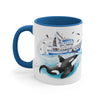 Orca Killer Whale And The Boat Watercolor Ink Accent Coffee Mug 11Oz