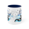 Orca Killer Whale And The Boat Watercolor Ink Accent Coffee Mug 11Oz