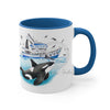 Orca Killer Whale And The Boat Watercolor Ink Accent Coffee Mug 11Oz