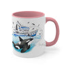 Orca Killer Whale And The Boat Watercolor Ink Accent Coffee Mug 11Oz