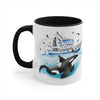Orca Killer Whale And The Boat Watercolor Ink Accent Coffee Mug 11Oz