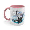 Orca Killer Whale And The Boat Watercolor Ink Accent Coffee Mug 11Oz