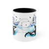 Orca Killer Whale And The Boat Watercolor Ink Accent Coffee Mug 11Oz Black /