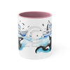 Orca Killer Whale And The Boat Watercolor Ink Accent Coffee Mug 11Oz Pink /